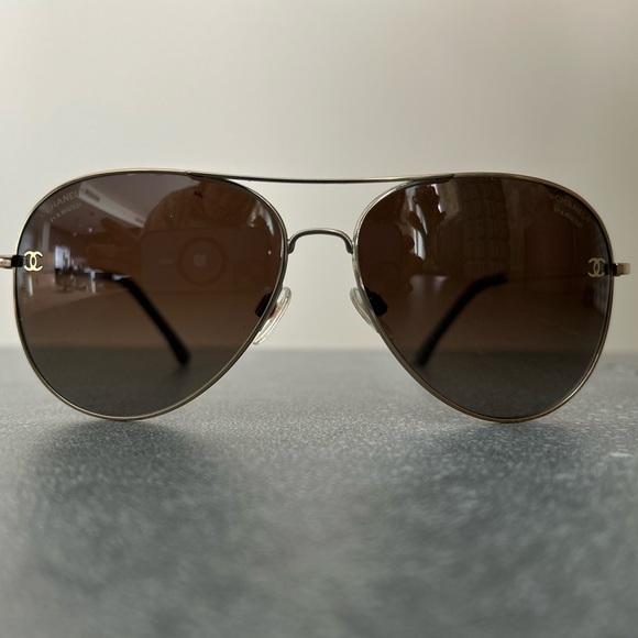 CHANEL Accessories - CHANEL Aviator Sunglasses with Dark Lenses